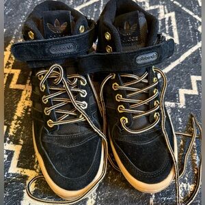 Adidas Black and Gold Women's Sneakers